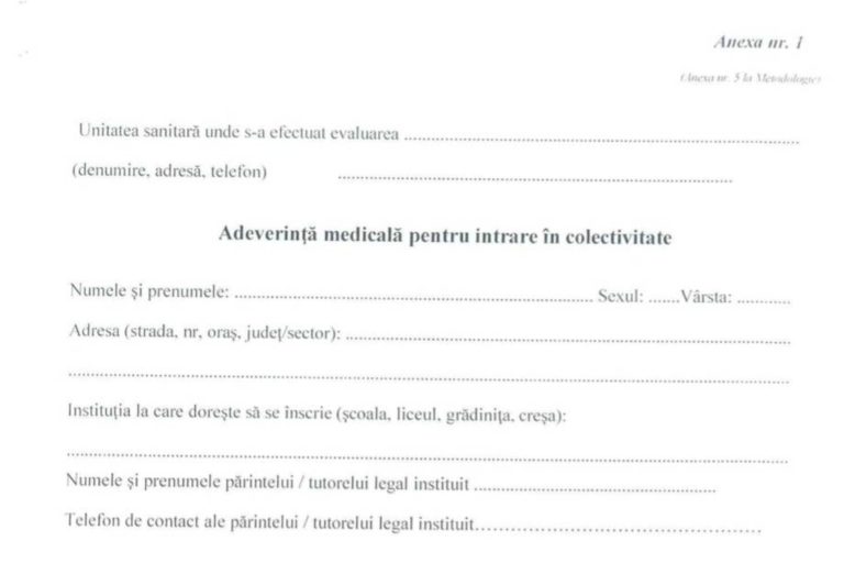 Parintii trebuie sa ia avizul epidemiologic pentru incepereascolii de la mediculscolar, cu unele exceptii