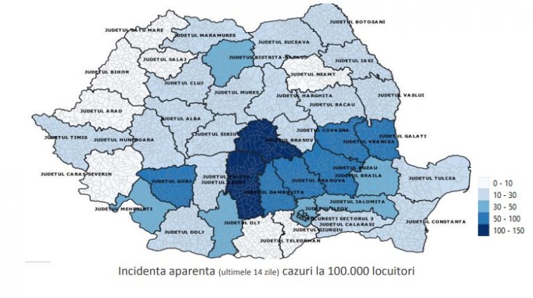 Raportul săptămânal de supraveghere a COVID-19 în România