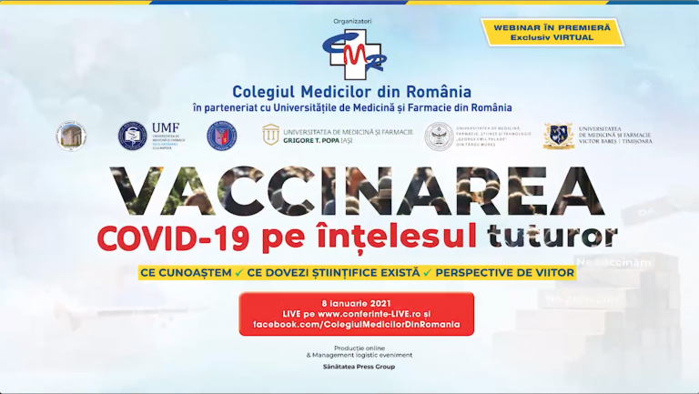 Vaccinarea COVID-19 pe înțelesul tuturor! Un webinar în premieră