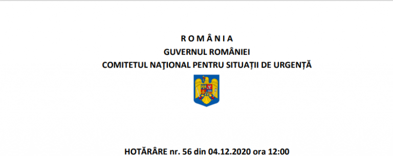 Ce prevede Hotărârea nr. 56 a Comitetului Naţional pentru Situaţii de Urgenţă