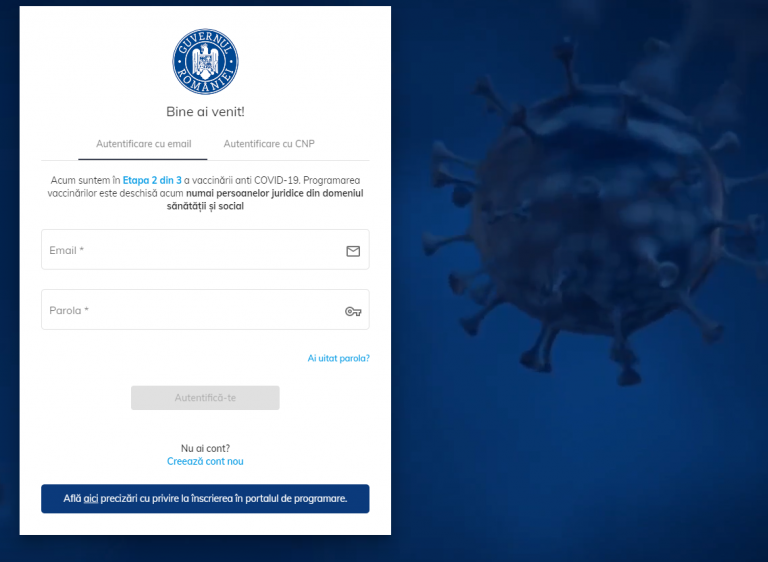 Platforma pentru programare la vaccinare anti-COVID-19, blocată aproape două ore