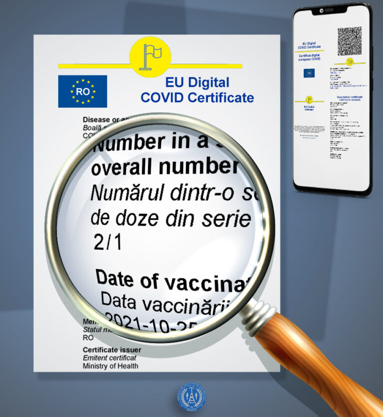 STS: Au fost implementate noile marcaje pe certificatele digitale UE COVID