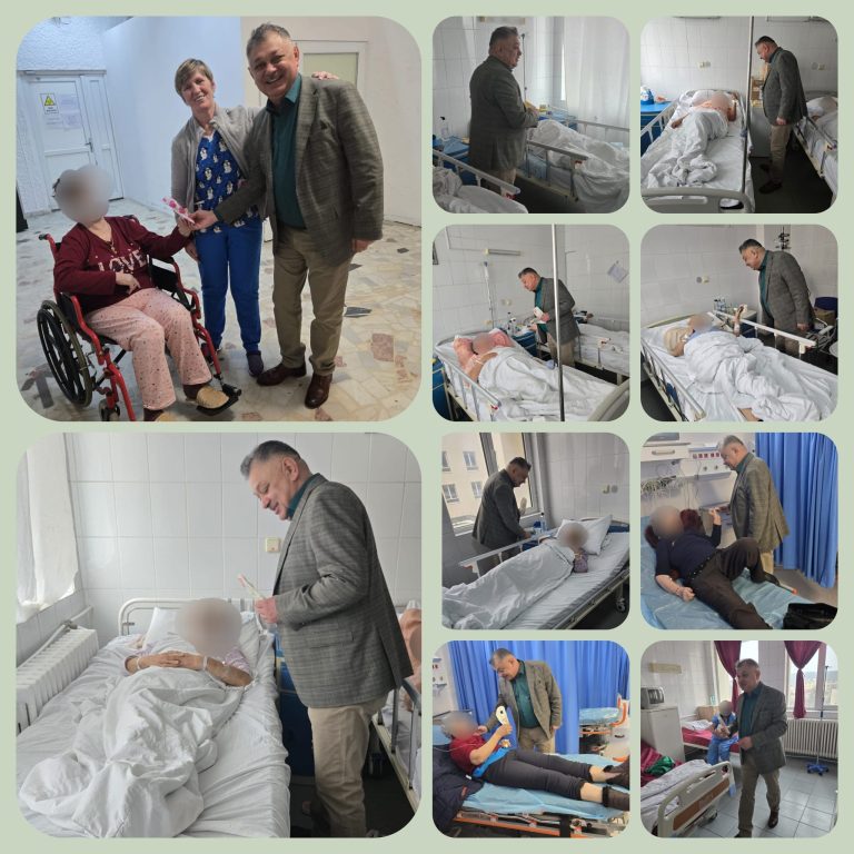 Adrian Dumbravă aduce primăvara în Spitalul Județean Pitești cu mărțișoare pentru toate pacientele