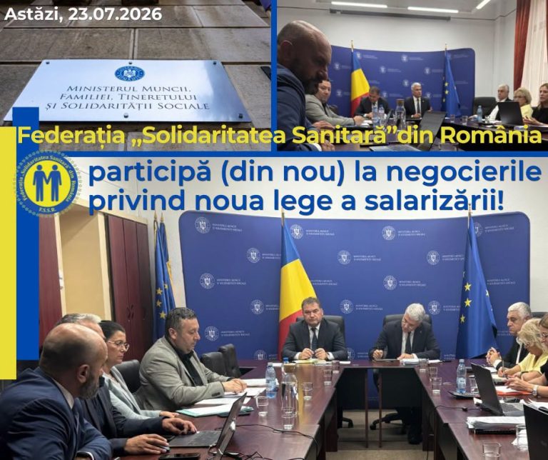 FSSR revine la masa negocierilor de la Ministerul Muncii pentru noua lege a salarizării