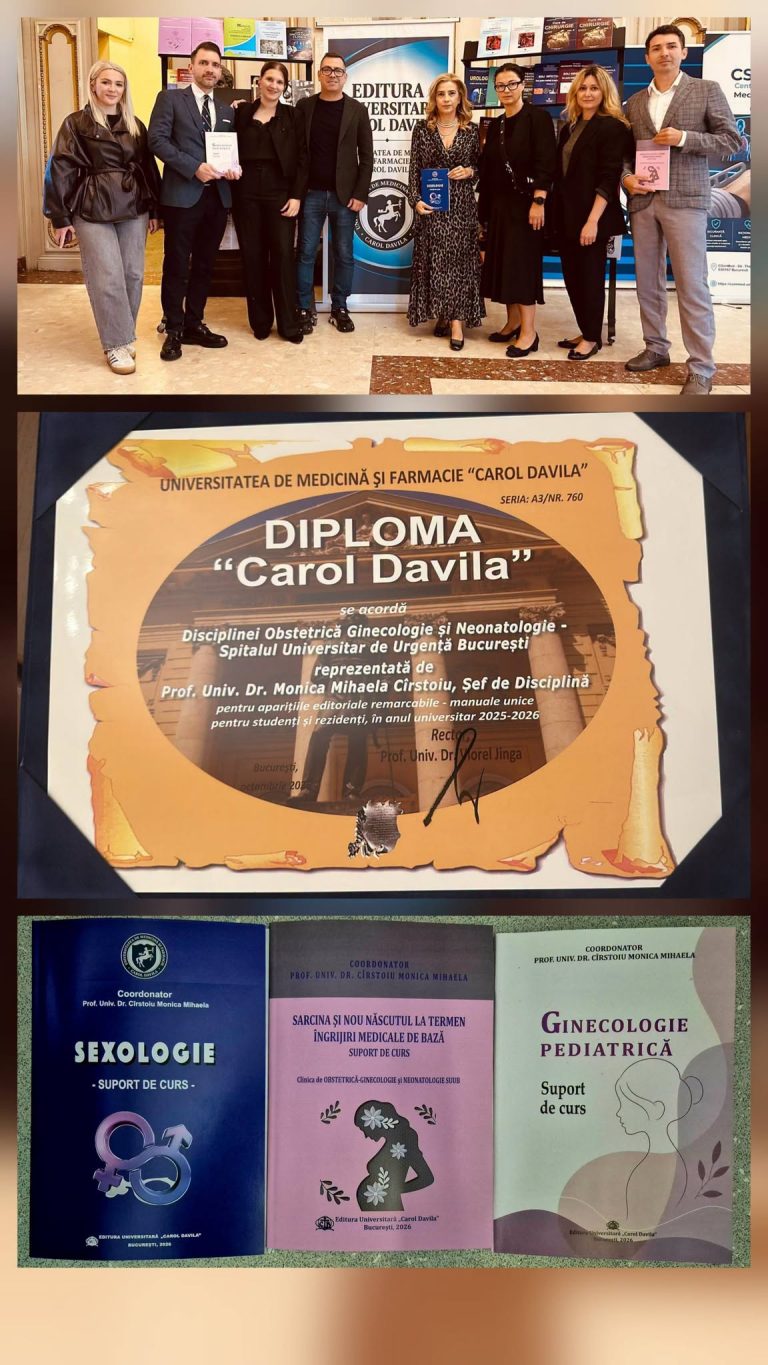 UMF „Carol Davila” a premiat-o pe prof. univ. dr. Monica Cîrstoiu pentru activitatea publicistică și educația medicală
